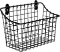 Spectrum Large Wall Mounted Wire Basket Matte Black Kitchen Wall Mount Organizer Storage Basket, Wire Basket for Bathroom Pantry Organization, Wall Mount Hanging Wire Caddy for Modern Kitchen