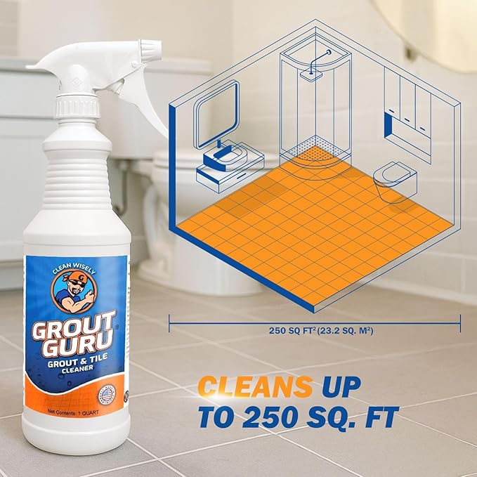 The Professional Grout Cleaner for Tile Floors, Acid-Free Floor Gel Cleaner Cleaning Solution for Tile, Marble, Porcelain & Stone, Deep-Clean Flooring Products Made in USA, Spray, 32 Oz