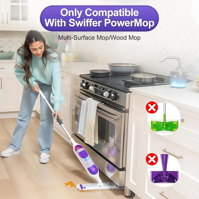 25 Count Disposable Power Mop Pads for Swiffer Power Mop Pad, 14-Layer Thickened, Spray Cleaning Repalcement Mopping Pads for All Finished Floors