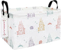 QUEENLALA Rectangular Laundry Hamper/Foldable Nursery Laundry Basket for Organizing/Storage Bin Baskets/Children Toy Office Bedroom/Toy Bin Closet Shelf Baskets（Rec-Rose Castle）