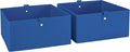 RiverRidge Kids 2pc Folding Storage Bins Set - 10.5” Bin Organizers with Handles - Blue Closet Organizer and Storage for Toys, Games, Shoes - Foldable Cube Storage Organizer Bins for Playroom, Nursery