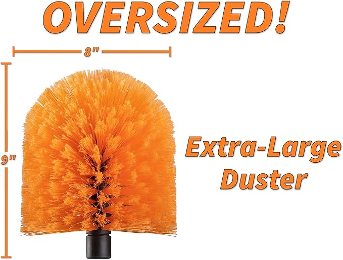 Extend-A-Reach Dusting Kit for Extension Pole or by Hand // Twist on Duster Cleaning Kit includes 3 attachments // Cobweb Brush // Feather Duster and Flexible Ceiling Fan Duster (Pole Sold Separately)