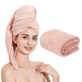 Microfiber Hair Towel Quick Dry Hair Towel Hair Drying Towels Suitable for All Kinds of Hair Ultra Absorbent Long and Thick Hair 24X48inch Lotus Root Pink (1pcs)