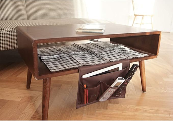 Bedside Storage Organizer, Bedside Caddy, Table Cabinet Storage Organizer, TV Remote Control, Phones, Magazines, Tablets, Accessories (Black)