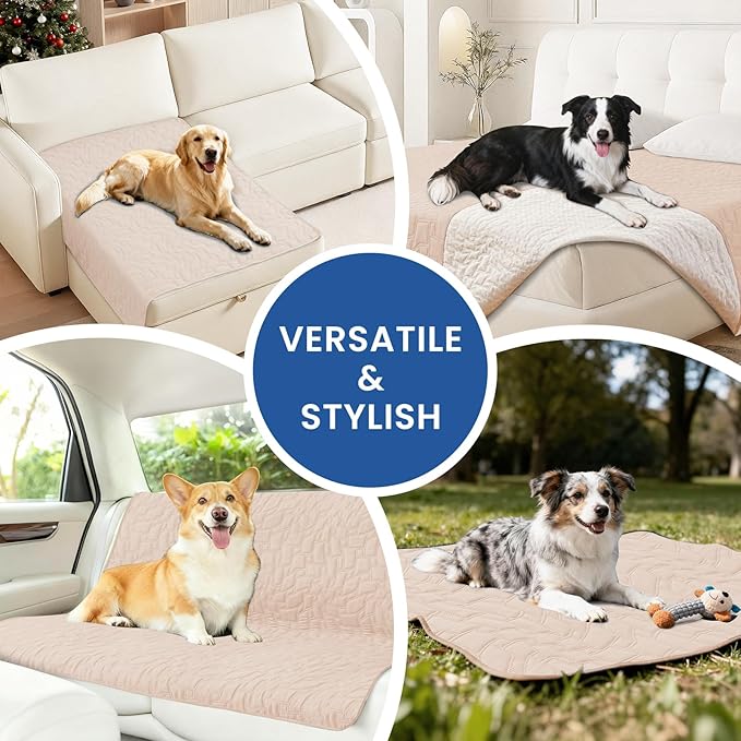Waterproof Couch Covers for Pets, Waterproof Dog Bed Cover, Anti-Slip Soft Dog Blankets, Couch Cover for Dogs Washable, Pet Blanket for Puppy Large Dogs Cat (30x70 Inch, Beige)
