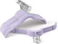 Sishynio 30 Pack Velvet Hangers - Non Slip Slim Hangers for Closet Organization, Space Saving Clothes Hangers with Notches for Dresses, Shirts(Purple)