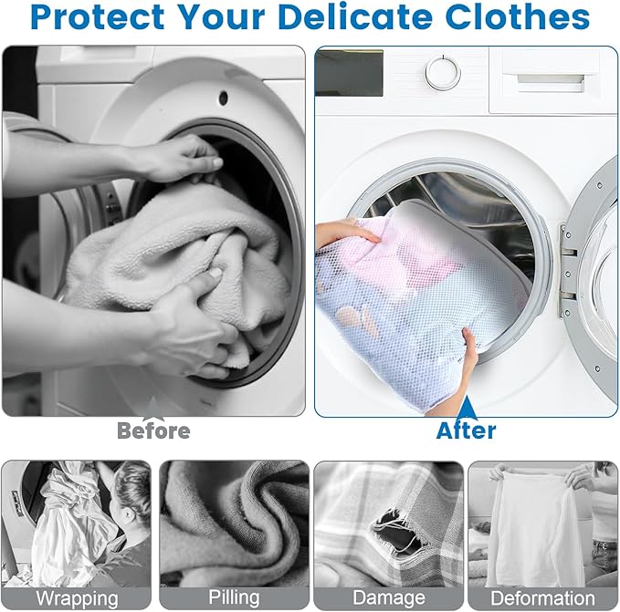 2 Pack XX-Large Mesh Laundry Bags for Delicates, 24 x 32 Inches Reusable Laundry Bag Durable Wash Bags for Washing Machine for College, Family, Travel, Storage