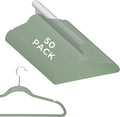 Simplify Slim Velvet Clothes Hangers | 50 Pack | Non-Slip | Shirts | Suit | Pants | Dresses | Garments | Closet Storage & Organization | Durable | Sage