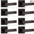 Probrico Heavy Duty Square Single Dummy Door Lever Oil Rubbed Bronze Decorative Non-Turning Half-Dummy Door Handles for Closet or French Doors(Exposed Screws,10 Pack)