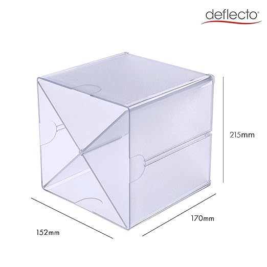 Deflecto Stackable Cube Organizer - X Divider, Clear (350201-AMZ)