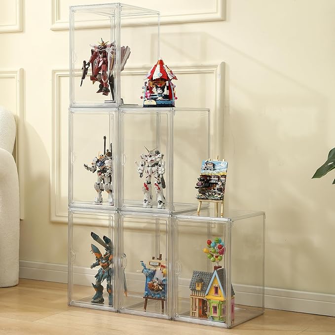 Shoe Boxes Clear Plastic Stackable Acrylic Sneaker Shoe Display Case Transparent Display Case Clear Storage Bins With Lids Acrylic Boxes for Display Shoe Organizer Containers