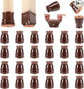 CHUNZEXI 24 Pack Extra Small Chair Leg Floor Protectors for Hardwood Floors, Silicone Felt Covers Pads Caps, Protect Wood Furniture Feet Floors Noise Reduce and Scratch (Universal X-Small & Brown)