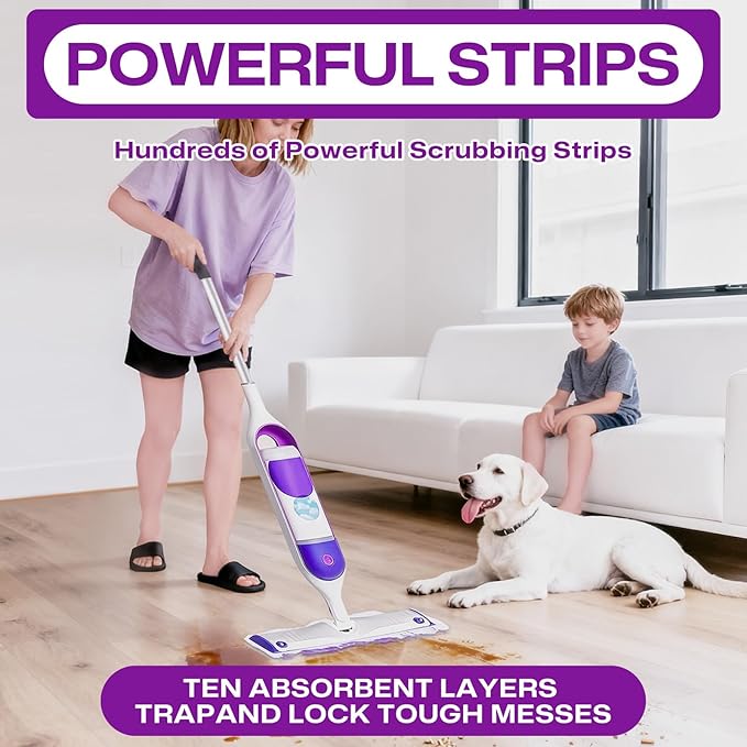 6 Pack Swiffer Power Mop Pads, Disposable Power Mop Refills Compatible with Swiffer Power Mop, Unscented Multi-Surface Replacement Mopping Refills Pads for Floor Surface Cleaning