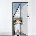 Magnetic Screen Door Grey, Fits 30'' x 80'' Door, Scratch-Proof Polyester, Keep Annoying Creatures Out, Pet Friendly Mesh, Easy Install with Strong Adhesive Hook&Loop, Enjoy Sunshine&Fresh Air Flow