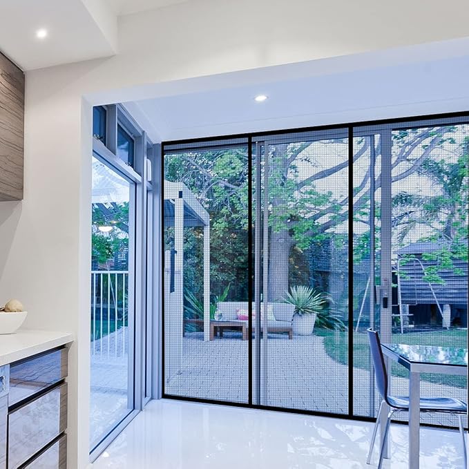 Magnetic Door Screen, SANJIANKER Durable Fiberglass Mesh Curtain Heavy Duty Screen Door for Sliding Doors, Patio, Pet and Kid Friendly, Fits Doors up to 72" x 80"
