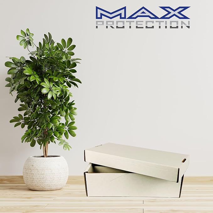 Shoe 2 Row Storage Box (1600 Ct.) - Cardboard Storage Boxes - Baseball, Football, Basketball, Hockey, Sports Card, Gaming & Trading Cards Collecting Supplies by MAX PRO - Made in the USA (25 Pack)