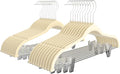 VECELO 40 Pack Velvet Clothes Hangers with Adjustable Clips,Heavy-Duty Non Slip & Space-Saving with 1 Magic Hangers & 2 Tie Rack for Suit Coat Pants Skirt Dresses