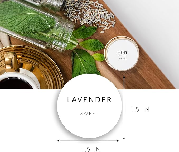 Minimalist Round Spice Labels for top Lids - 140 Spice Jar Labels for Spice Containers - Waterproof Kitchen Label Stickers for Spice Jars - Spice Organization Herb Seasoning Pantry Labels