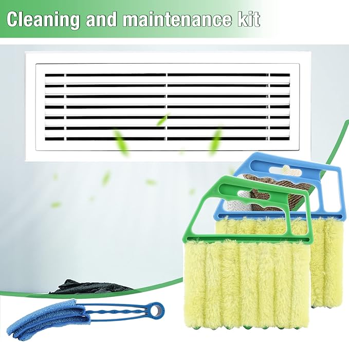 2Pcs Window Venetian 7 Finger Dusting Cleaner Tool and 1Pc Window Blind Duster Brush Hand-Held Window Shutters Venetian Shades Brush Air Conditioner Duster Dirt Cleaner
