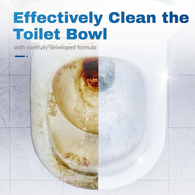 Vacplus Toilet Bowl Cleaner Tablets 100 PACK, Automatic Toilet Bowl Cleaners with Bleach for Deodorizing and Descaling, Bathroom Cleaner Against Tough Stains
