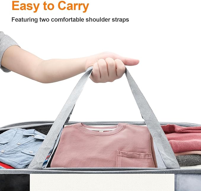 EEEKit 100L Pop Up Laundry Basket, 3 Sections Large Capacity Oxford Cloth Collapsible Laundry Hamper with Reinforced Handles, Space-Saving Sorting Organizer for Dorm Rooms, Bedrooms, Home and Travel
