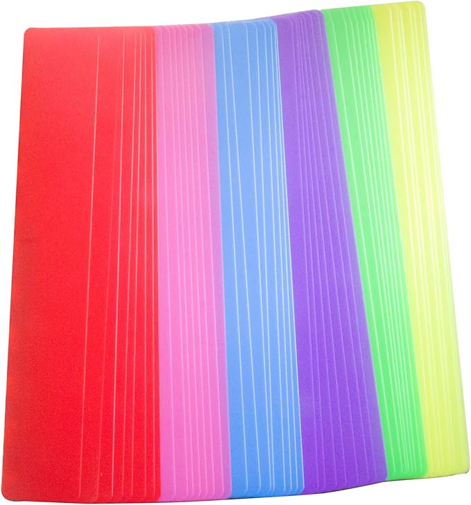 48PCS 12x2inch Thick Library Book Dividers for Shelves with Stickers