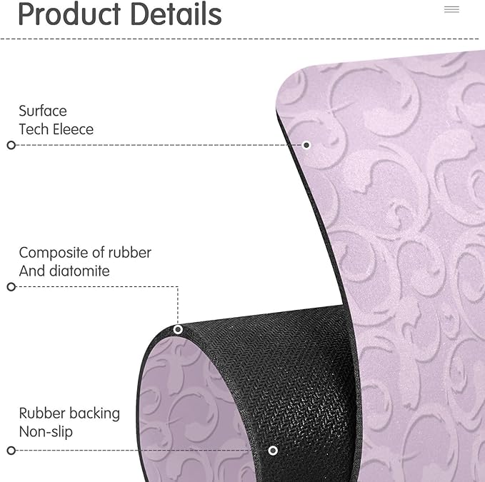 Kitchen Sink Splash Guard 2 PCS 14.7 Inch Sink Faucet Mat Splash Guard for Bathroom Countertop Water Absorbent Foldable Cuttable Soft Washable Floral Vintage Purple