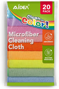 AIDEA Microfiber Cleaning Cloth, 20PK, Colorful Lint-Free Vibrant Cleaning Rags, Microfiber Towels for Cars, Wash Cloths, Dusting Cloth for Home, Window, Cleaning Supplies, 11.5"×11.5"