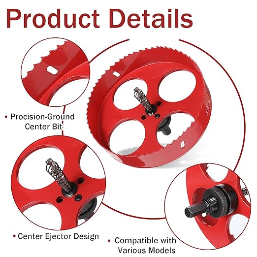 6-Inch & 4-Inch Hole Saw for Recessed Lights, Holes Drill Cutter with Dust Catcher Tool, Hole Cutter with Dust Bowl Catcher, for Wood, Ceiling, Drywall, Recessed Lights, LED and Can Light