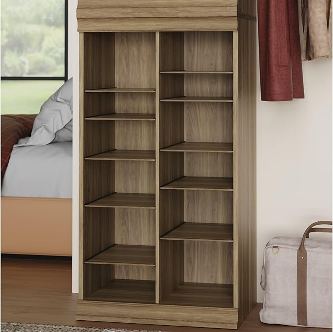 ClosetMaid Modular Adjustable Divided Storage Shelving Unit Organizer, 15.94-Inch D x 40.3-Inch H x 21.38-Inch W, Sand