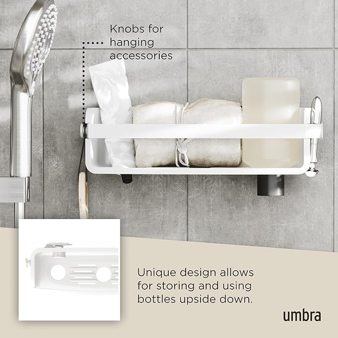 Umbra Flex Modern Bathrrom Caddy Bins, White