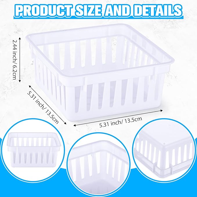 Tatuo 24 Pcs Classroom Small Plastic Baskets Bulk Storage Baskets for Organizing Crayon Pencil Containers Organizer Bins for Back to School Gift Office Desk Drawer Home, 5.31 x 5.31 x 2.44 Inch(White)