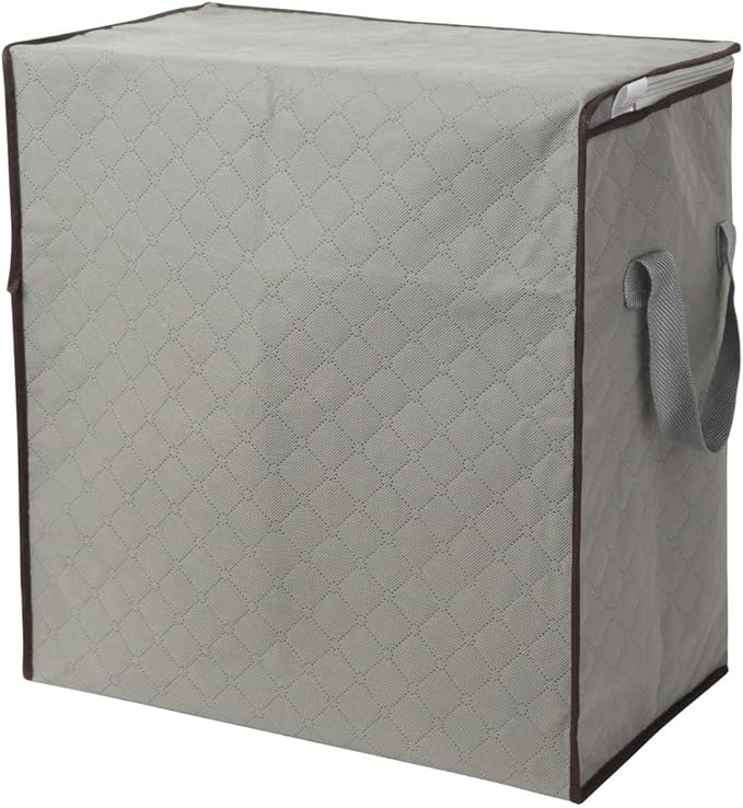 Szxc 2 Pack Foldable Large Storage Bags - Horizontal + Erect for Comforter Blanket Quilt Clothes Pillow, Clear Window & Handles, Closet Under Bed Organizer