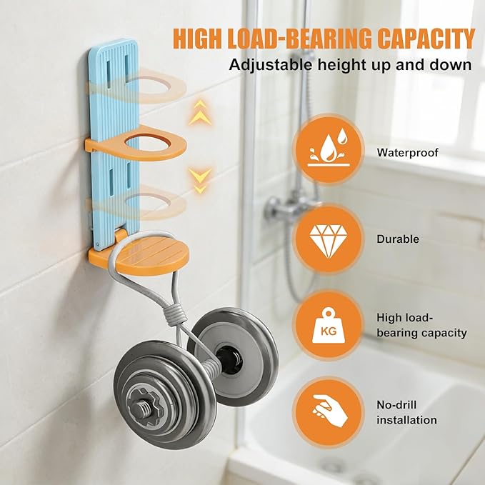 LimxFree Adjustable Shower Caddy, Telescopic & Foldable Bathroom Organizer, No Drilling Wall Mount Storage for Shampoo & Body Wash Bottles, Space Saving Holder (Blue)
