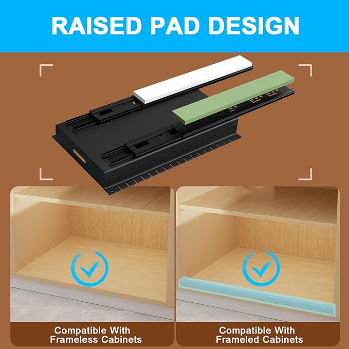 Golener 2 Packs Fixed Pots and Pans Organizer Under Cabinet, No Drill Slide-Out Pan Organizer with Adjustable Dividers & Handle Bracket, Pot Lid Holder, Pan Storage Inside Cabinet for Kitchen
