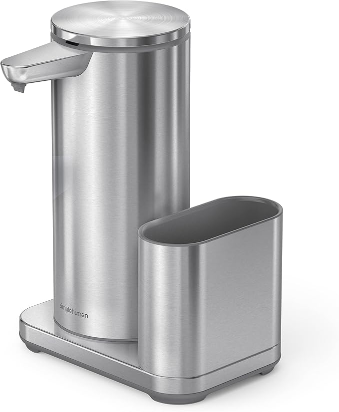 14 oz. Liquid Sensor Pump with Caddy, high-Grade Brushed Stainless Steel