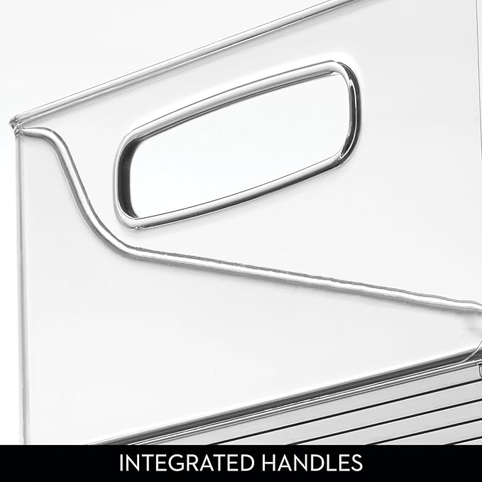iDesign Stackable Storage Bin with Handles for Pantry or Fridge, Clear, Made in USA