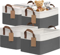 CHICVITA 4 Pack Storage Baskets for Shelves, Closet Organizers and Storage Bins with Handles, Fabric Toy Bins for Nursery Living Room, 14.8" x 10.3" x 8.3", Gray & White