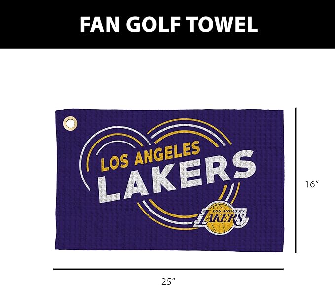 Northwest NBA Golf Towel – Official Licensed Microfiber Waffle Fabric, Absorbent 16x25 in Club Cleaning Accessory