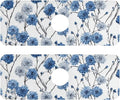 Kitchen Sink Splash Guard 2 PCS 14.7 Inch Sink Faucet Mat Splash Guard for Bathroom Countertop Water Absorbent Foldable Cuttable Soft Washable Chinese Style Cornflower