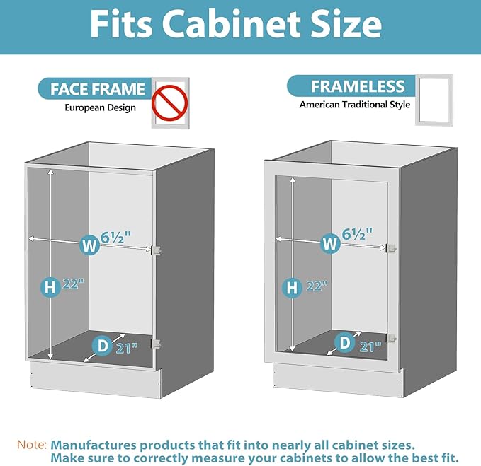 Pull Out Spice Rack Cabinet Organizer 6" W x 20½" D, 3 Tier Heavy Duty Slide Out Wood Shelf for Narrow Cabinet, Pull Out Storage for Kitchen