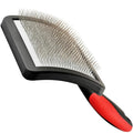 Jeffers Pet Dual Level Pin Universal Slicker Brush for Dogs, Cats & Small Pets - Curved Grooming Brush with Long & Short Pins for Shedding, Detangling, Finishing - Remove Mats & Dead Coat - Large
