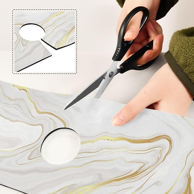 Kitchen Sink Splash Guard Sink Faucet Mat Faucet Handle Drip Catcher Drain Mats for Kitchen Bathroom Countertop Absorbent Dish Drying Mat Pad 2pack 30x5.4Inch White Marble Texture