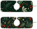 Sink Faucet Absorbing Mat Kitchen Sink Splash Guard Splash Faucet Drip Catcher for Bar RV Bathroom 2PCS 14.9x5.5in Green Christmas Holly Berries Pine Needles Leaves