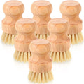 Nuenen 100 Pcs Bamboo Dish Scrub Brushes Wooden Scrubbers Set Kitchen Dishwashing Scrubber with Natural Sisal Bristles for Iron Pot Pan Sink