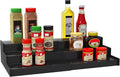 Spice Rack Organizer for Cabinet, 3 Tier Expandable Bamboo Spice Storage for Kitchen Cupboard Pantry, Black
