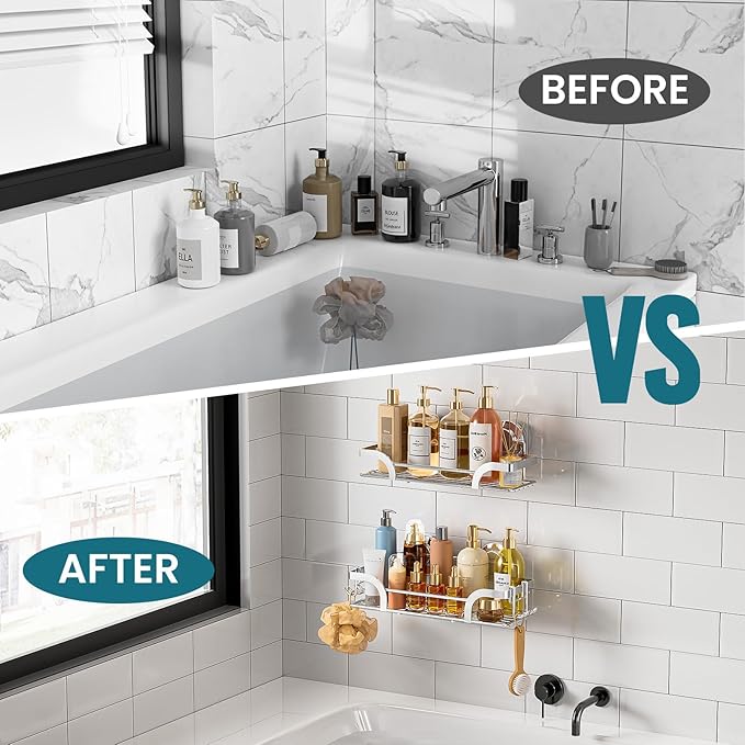 TAILI Shower Caddy Suction Cup 2 Pack, Heavy Duty Bathroom Basket, Bath Shelves for Inside,Stainless Steel Shower Holder Organizer for Bathroom Storage & Home Decor,No Drilling,Silver