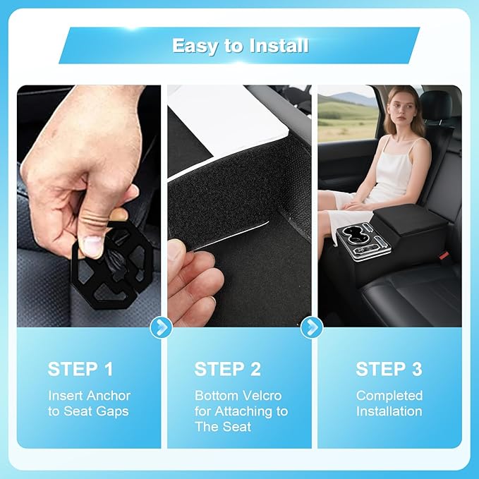 Center Console Armrest Organizer with Upgraded 7-Color Mood Lighting Center Console for Truck & Minivan & Car & SUV Cab Front Seat Bench Seat Storage Box (Update)