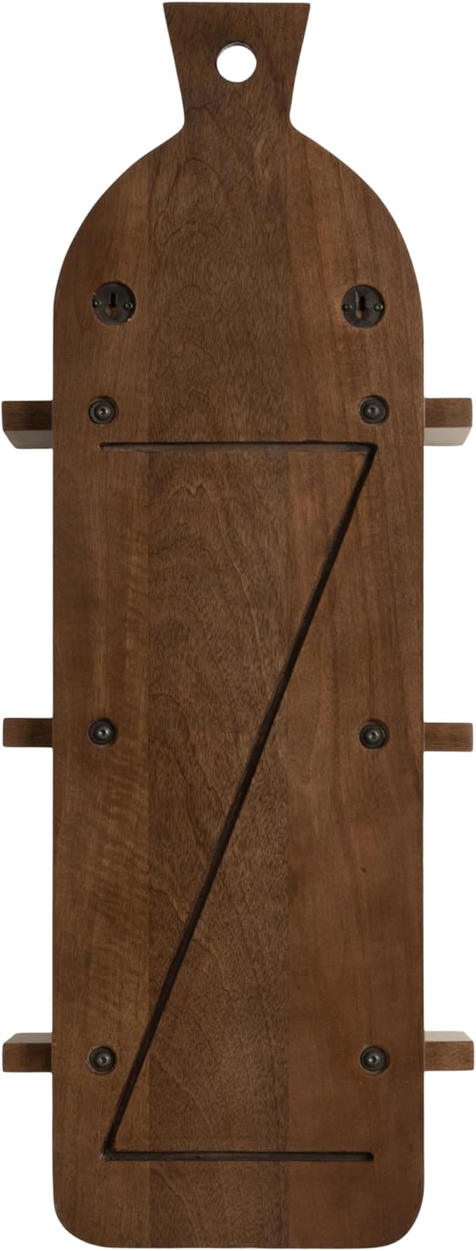Kate and Laurel Braxton Modern Farmhouse Three-Tier Wall Shelf, 12 x 7 x 32, Natural Brown, Transitional Tiered Wood Display Shelf for Kitchen Spice Rack