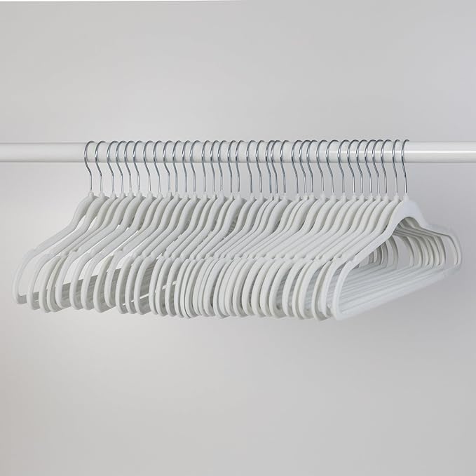 Honey-Can-Do 35-Pack Slim-Profile Non-Slip Velvet Hangers, White HNG-09737 White